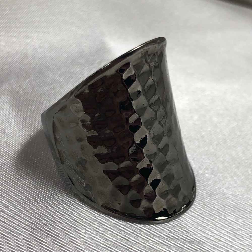 Hematite Statement Ring Size 9